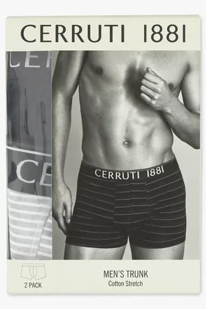 Cerruti 1881 Heren Boxershorts - Zwarte en gestreepte boxershort - 2 pack, Heren, Merk: , Maat: S