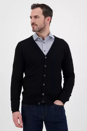 Dansaert Black Heren Cardigans - Fijne zwarte cardigan, Heren, Merk: , Maat: S