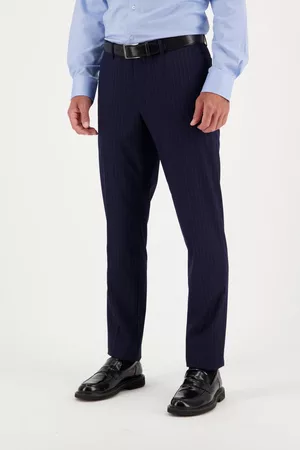 Dansaert Black Heren Broeken voor pakken - Donkerblauwe gestreepte kostuumbroek- regular fit, Heren, Merk: , Maat: 40