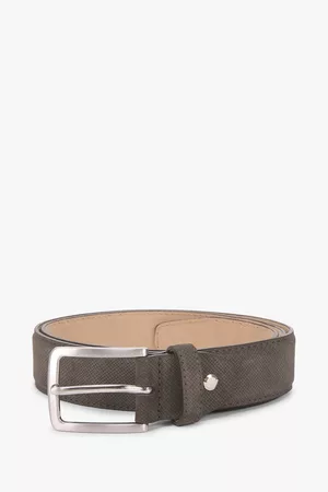 Michaelis Heren Riemen - Donkerbruine lederen riem met metalen gesp, Heren, Merk: , Maat: 85