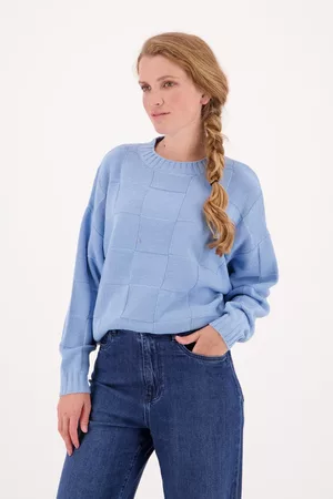 Libelle Dames Fleece truien - Lichtblauwe trui met opstaande kraag, Dames, Merk: , Maat: S