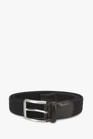 Michaelis Heren Riemen - Blauwe gevlochten riem met neplederen accenten, Heren, Merk: , Maat: 85
