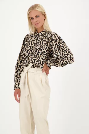 Geisha Dames Geprinte Blouses - Blouse met -beige print, Dames, Merk: , Maat: 36