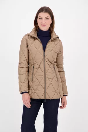 Barbara Lebek Dames Donsjassen - Bruine jas met kap, Dames, Merk: , Maat: 38