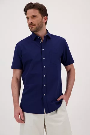 Dansaert Blue Heren Overhemden - Navy hemd met fijne structuur, Heren, Merk: , Maat: 37/38