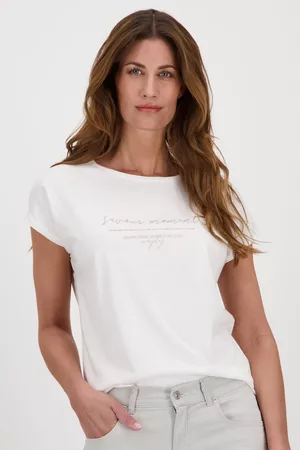 Geisha Dames T-shirts - T-shirt met opschrift, Dames, Merk: , Maat: S