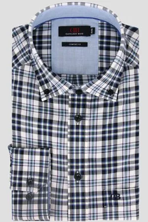 Dansaert Blue Geruit hemd - comfort fit