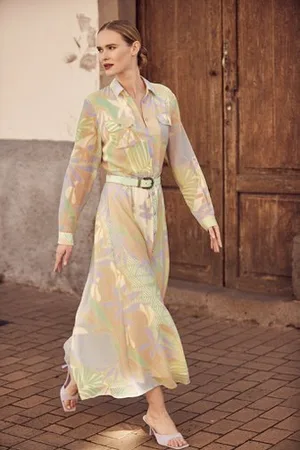 D Auvry Lang kleedje met pastel print
