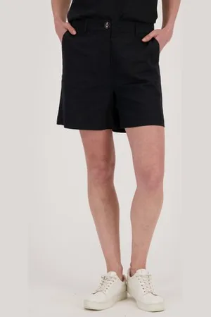 Liberty Island Zwarte linnen short