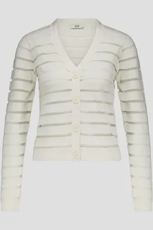 JDY Ecru gestreepte cardigan