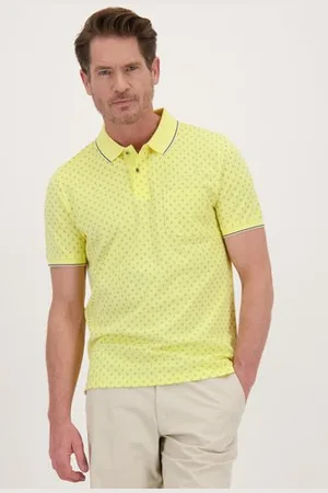 Dansaert Blue Lichtgele polo met fijne print