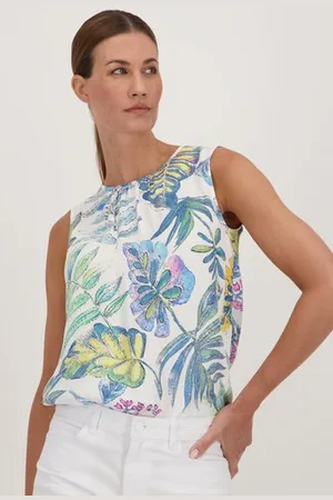 More & More Ecru blouse met botanische print