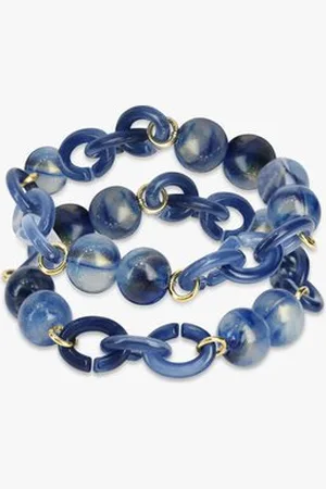 Liberty Island Blauwe armbanden met parels en schakels