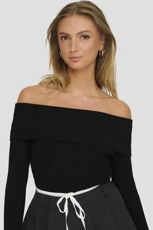 JDY Zwarte off-shoulder trui
