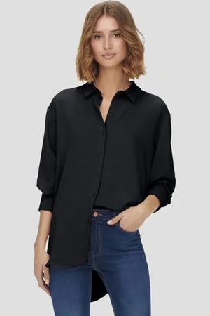JDY Zwarte blouse met lange mouwen