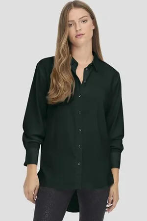 JDY Donkergroene blouse met lange mouwen