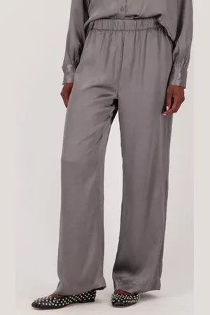 JDY Wijde zilverkleurige broek