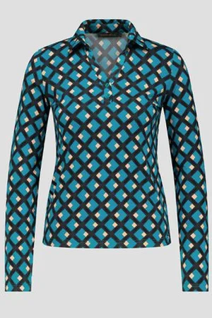 Claude Arielle Groene polo met grafische print
