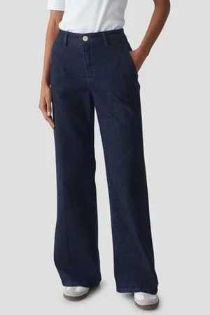 Opus Wijde donkerblauwe jeans