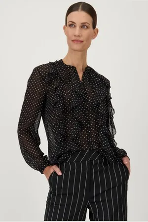 D Auvry Zwarte blouse met stippen