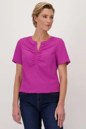 Claude Arielle Paarse blouse met V-hals
