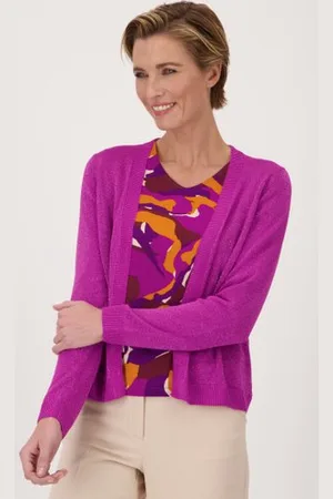 Claude Arielle Paarse cardigan met lurex