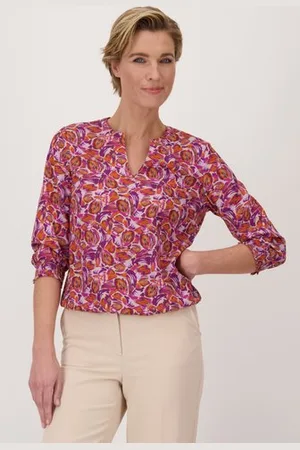 Claude Arielle Oranje blouse met elastische taille