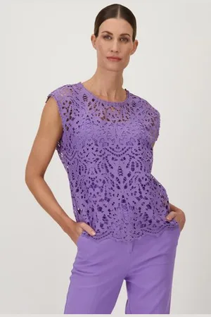D Auvry Lichtpaarse kanten blouse