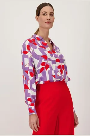 D Auvry Blouse met rood-paarse print