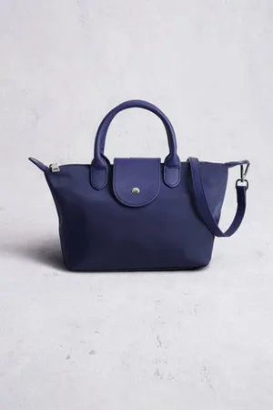 Liberty Island Navy handtas met leather look afwerking