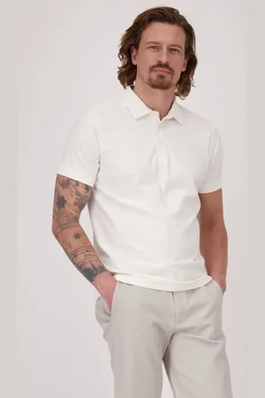 BLUE FIELDS Witte polo met knopen