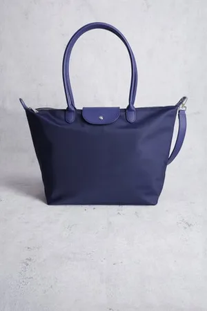 Liberty Island Blauwe schoudertas met zilveren rits