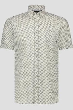 BLUE FIELDS Ecru hemd met groene print