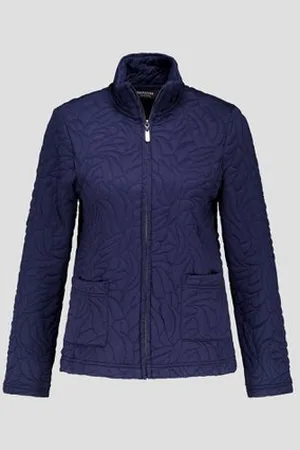Signature Donkerblauw vestje met gestikt motief