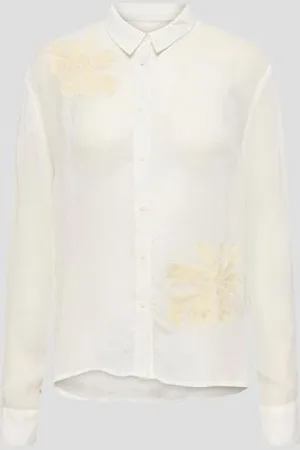 JDY Ecru blouse met boorduursel