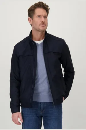 Dansaert Blue Donkerblauwe jas in faux-daim