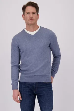 Dansaert Blue Blauwe trui met V-hals