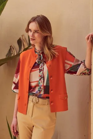 Claude Arielle Fijne blouse met grafische print