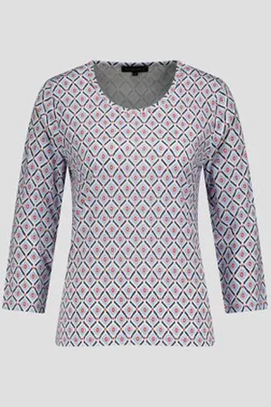 Claude Arielle Stretch T-shirt met lichtblauwe print