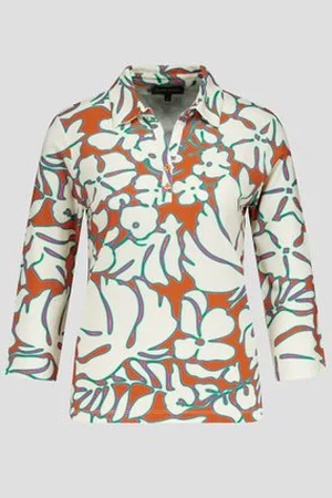 Claude Arielle Polo met ecru bloemenprint