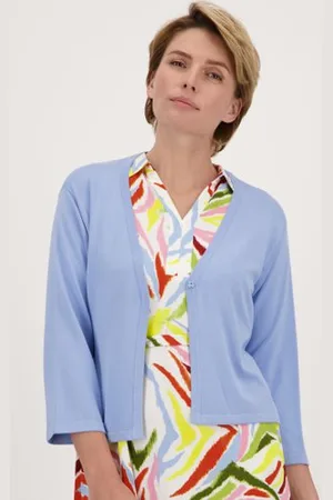 Claude Arielle Korte blauwe cardigan