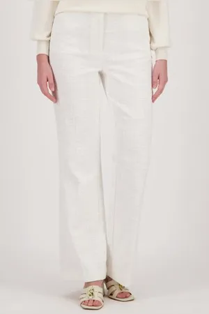 D Auvry Ecru bouclé broek