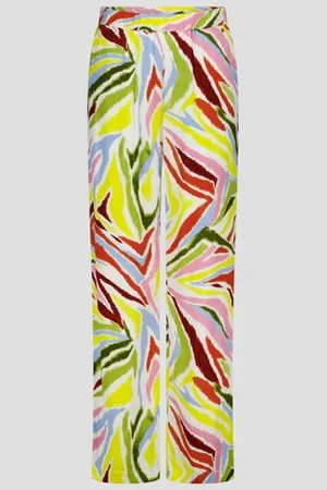 Claude Arielle Wijde broek met kleurrijke print