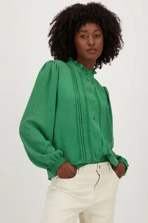 JDY Groene blouse met kanten details