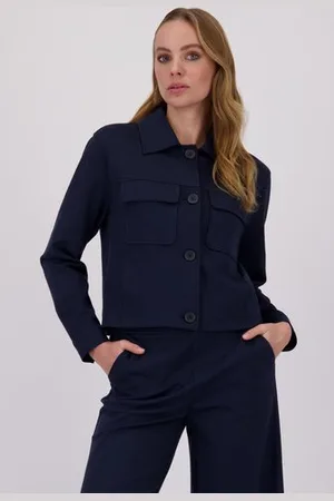 More & More Donkerblauwe vest met borstzakken