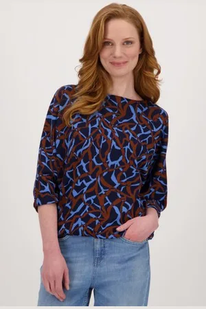 Libelle Navy truitje met bruine print