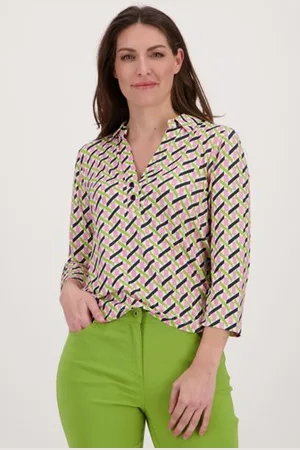 Claude Arielle Polo met roze-groene print
