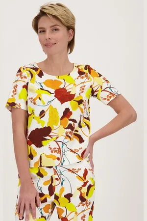 Claude Arielle Blouse met -bruine print