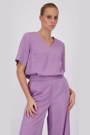 D Auvry Lila blouse met V-hals