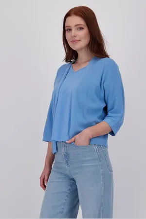 Libelle Lichtblauwe open cardigan